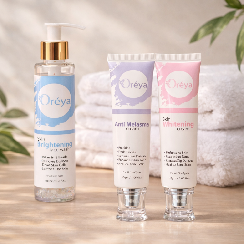Bundle Deal | Oréya Skin Whitening Cream + Brightening Face Wash + Anti Melasma Cream