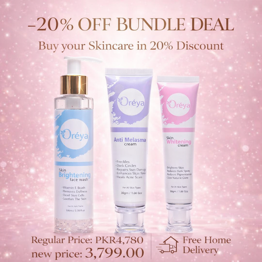 Bundle Deal | Oréya Skin Whitening Cream + Brightening Face Wash + Anti Melasma Cream