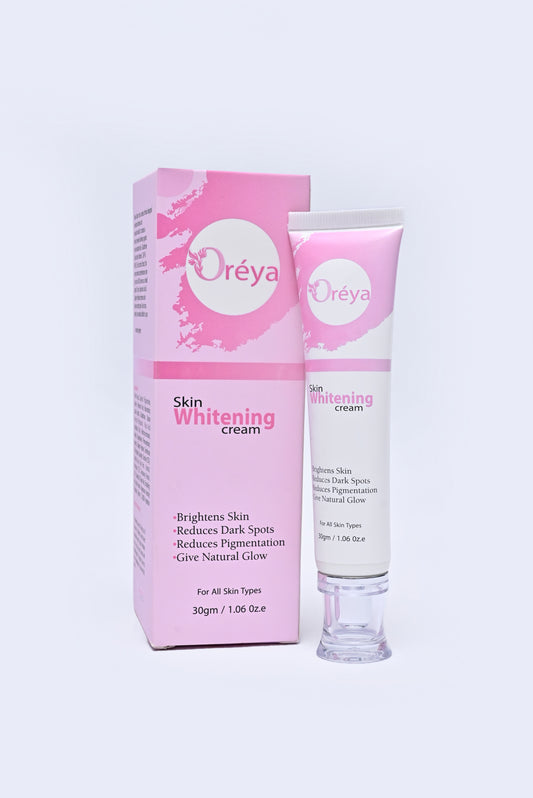 Oreya skin whitening cream packaging on a white background